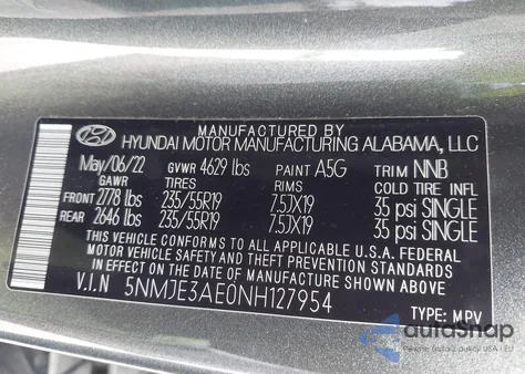 2022 Hyundai Tucson Limited from USA, damaged, VIN 5NMJE3AE0NH127954